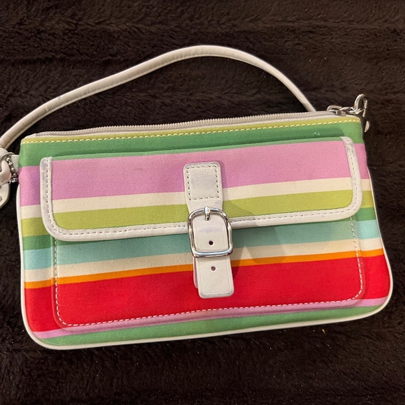 Coach Handbags - Pastel Striped Coach Wallet